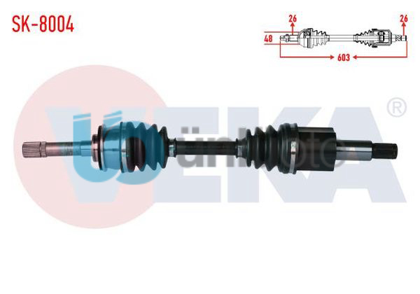 KOMPLE AKS SAG ON SUZUKI VITARA (ET,TA) 1.6i 16v UZUNLUK 603mm 1988-1999